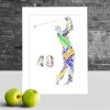Personalised Golf 40th word art print