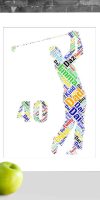 Personalised Golf 40th word art print