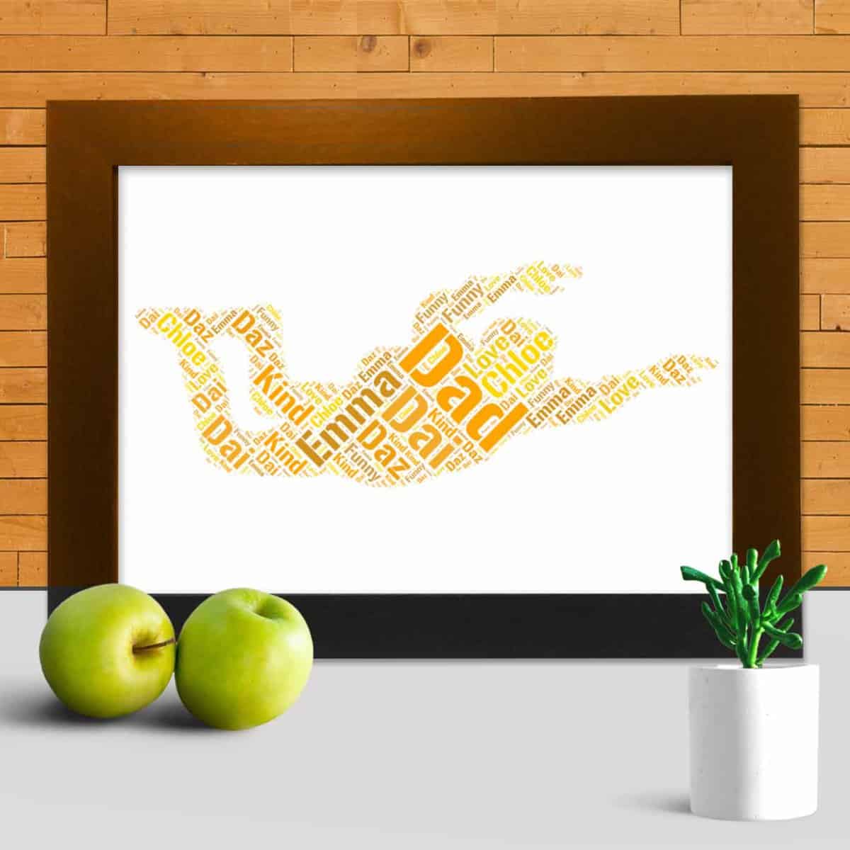 Personalised Skydiving Word Art – Customised With Your Words - Image 3