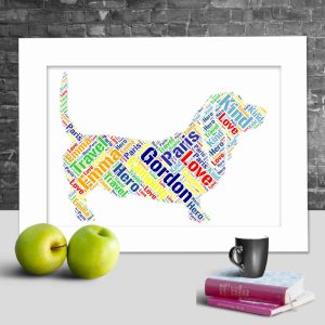 Personalised Basset Hound word art