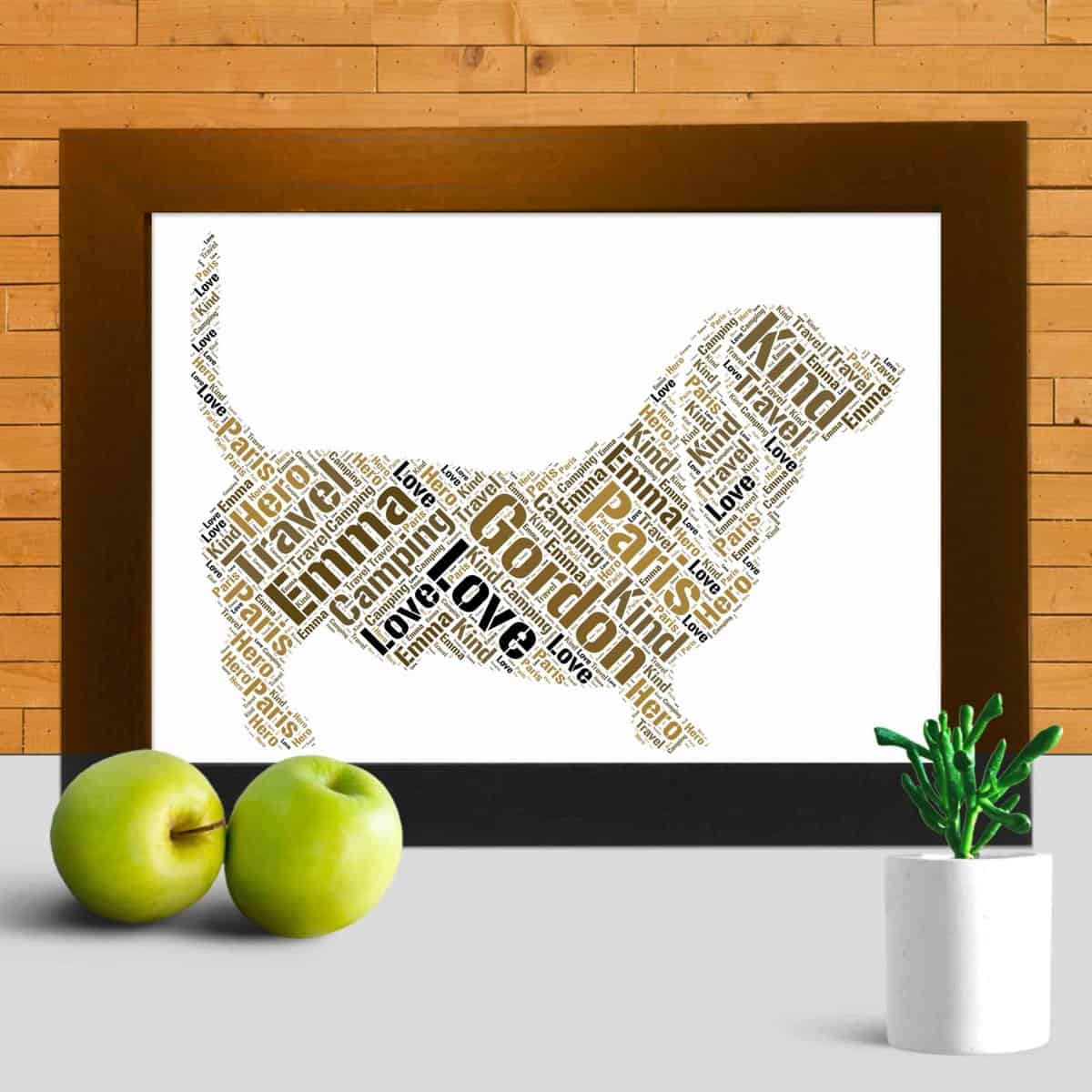 Personalised Basset Hound Name Print – Custom Word Art - Image 3