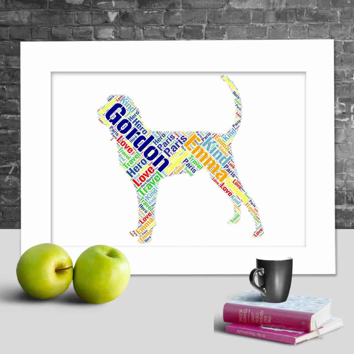 Custom Coonhound Print, Personalised With Your Words - Image 2