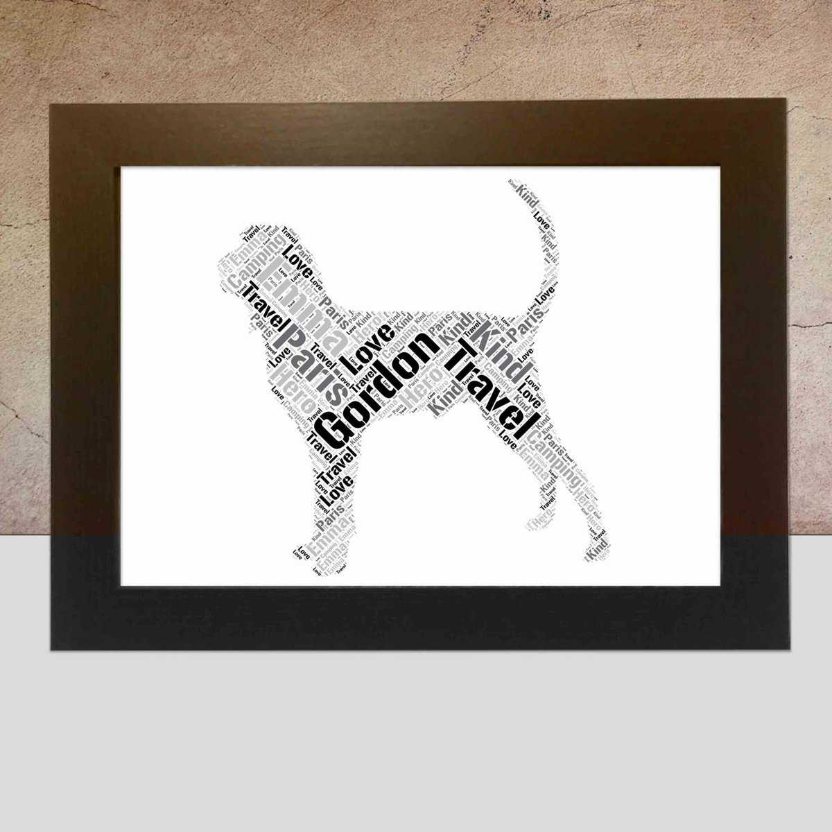 Personalised Coonhound word art print