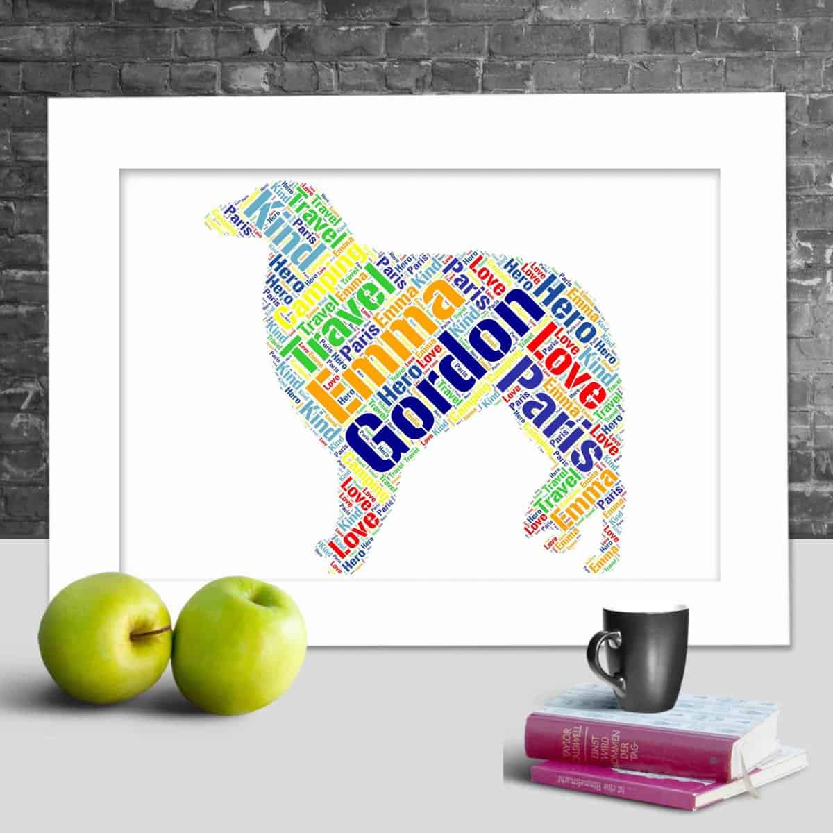 Customised Borzoi Gift – Personalised Word Art Print - Image 2