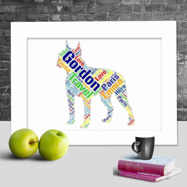 Personalised Boston Terrier word art