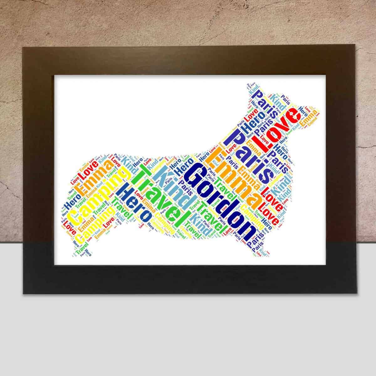 Customised Cardigan Welsh Corgi Gift – Personalised Word Art Print - Image 2