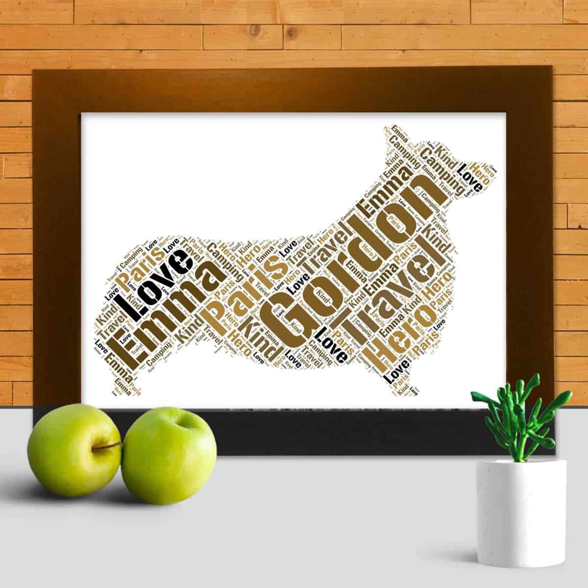 Customised Cardigan Welsh Corgi Gift – Personalised Word Art Print - Image 3