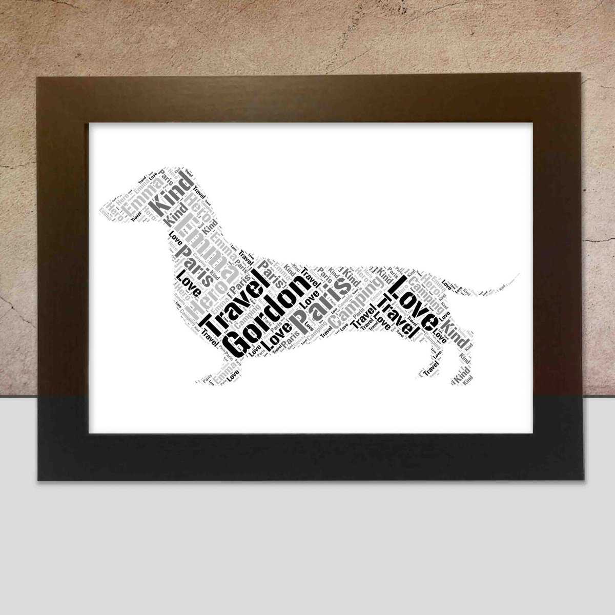 Personalised Miniature Dachshund Name Print – Custom Word Art - Image 2