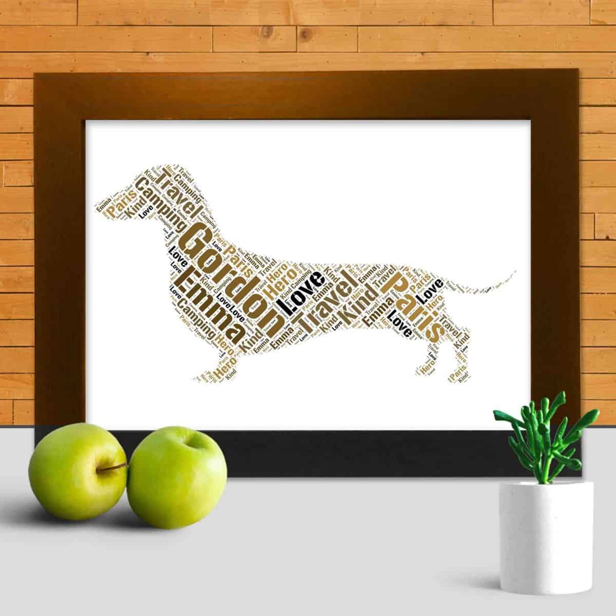 Personalised Miniature Dachshund Name Print – Custom Word Art - Image 3