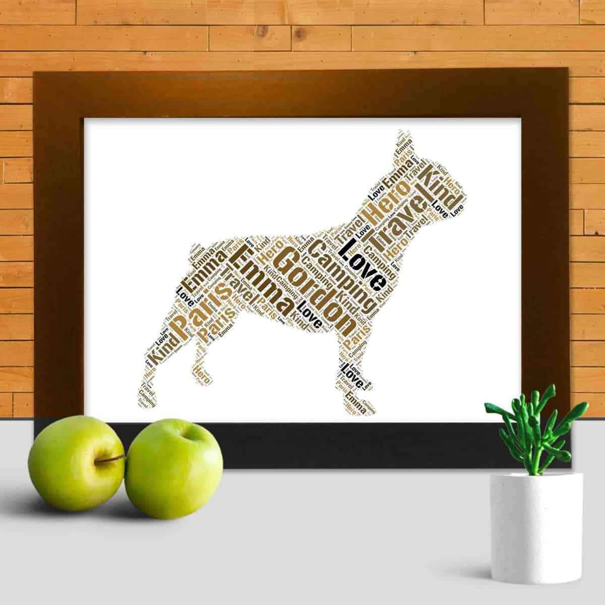 Personalised French Bulldog Name Print – Custom Word Art - Image 2