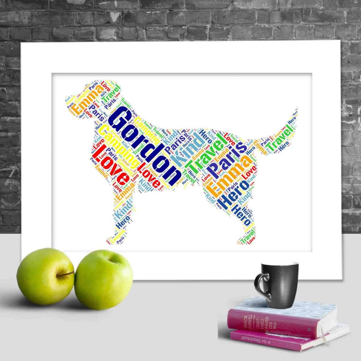 Personalised Golden Retriever Print – Custom Word Art Gift - Image 2