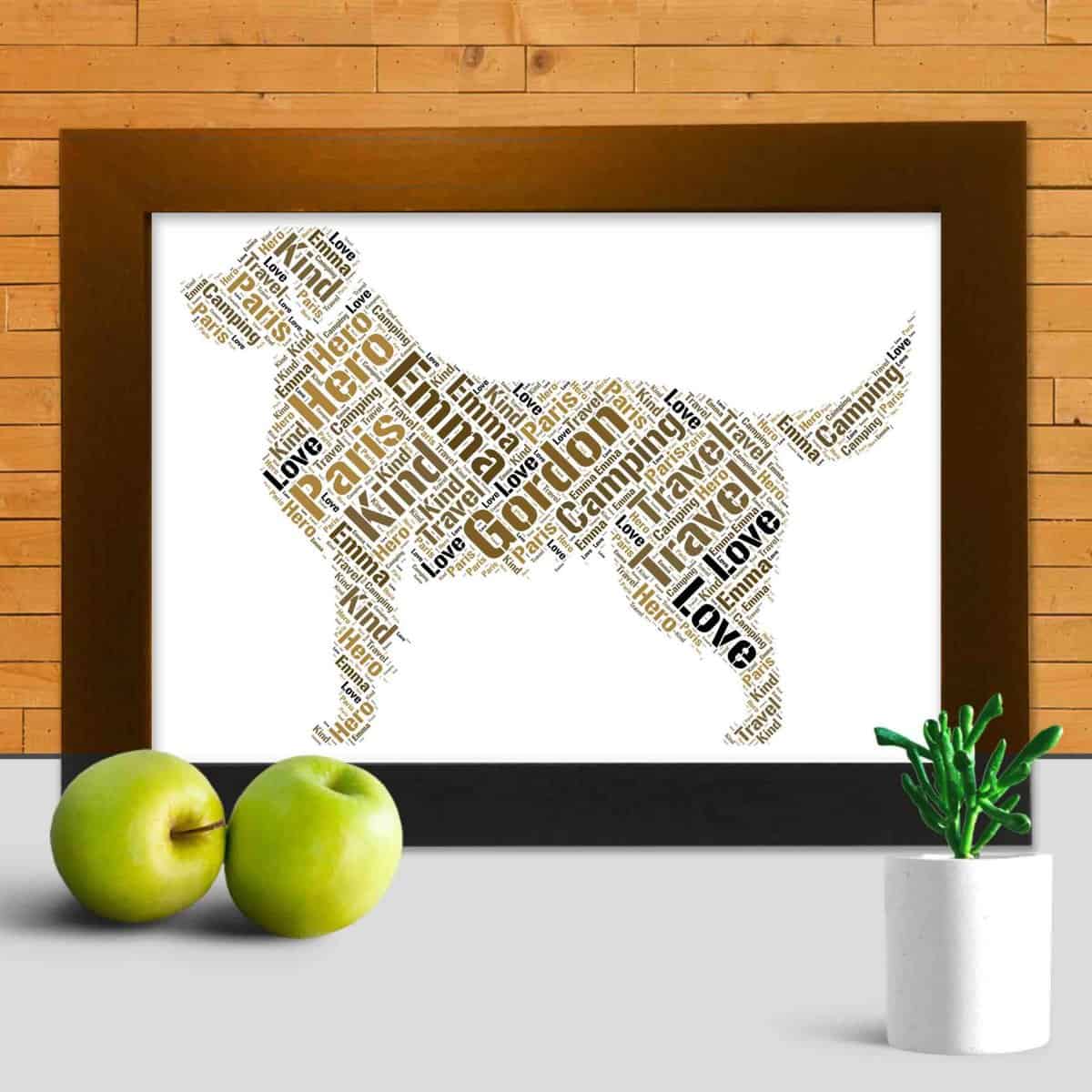 Personalised Golden Retriever Print – Custom Word Art Gift - Image 3