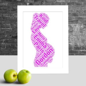 Personalised Pregnancy word art