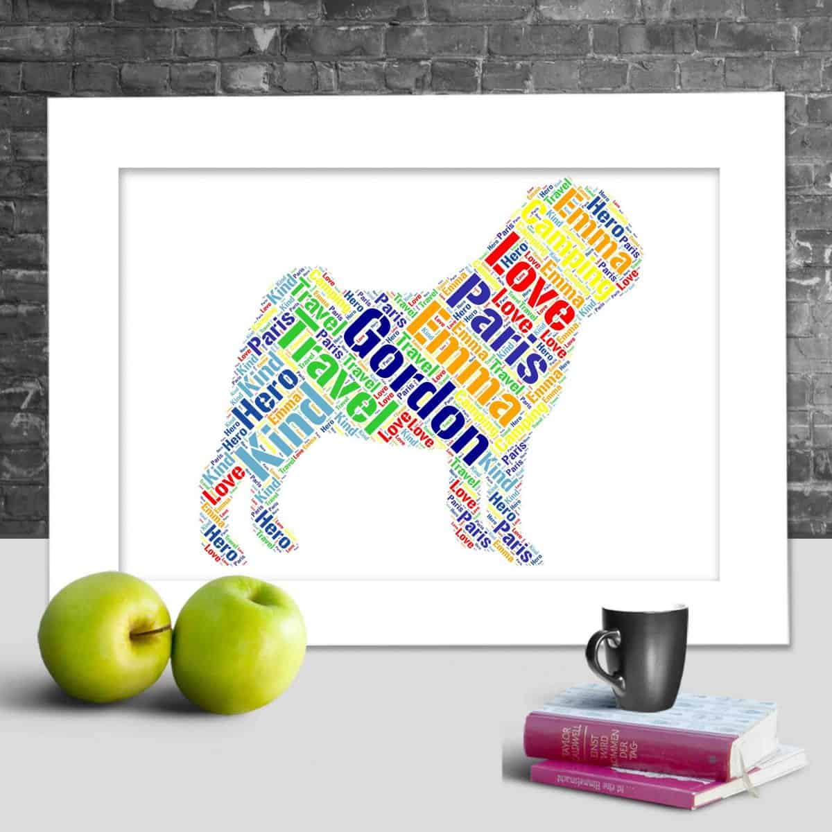 Personalised Pug word art