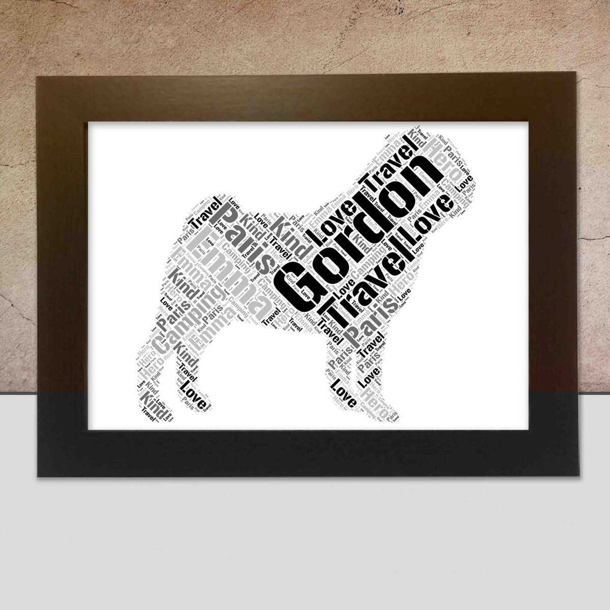 Pug word art print