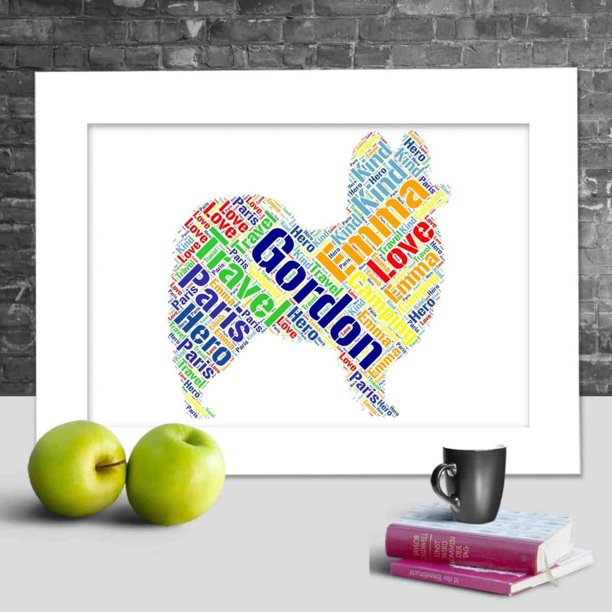 Customised Papillon Print – Personalised Word Art Gift - Image 2