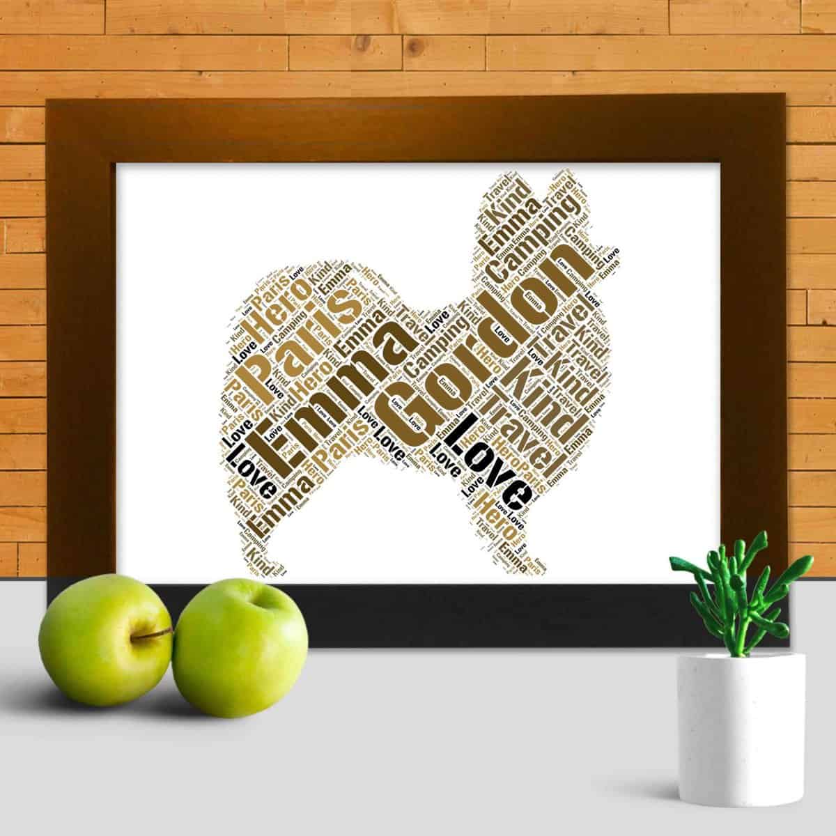 Customised Papillon Print – Personalised Word Art Gift - Image 3