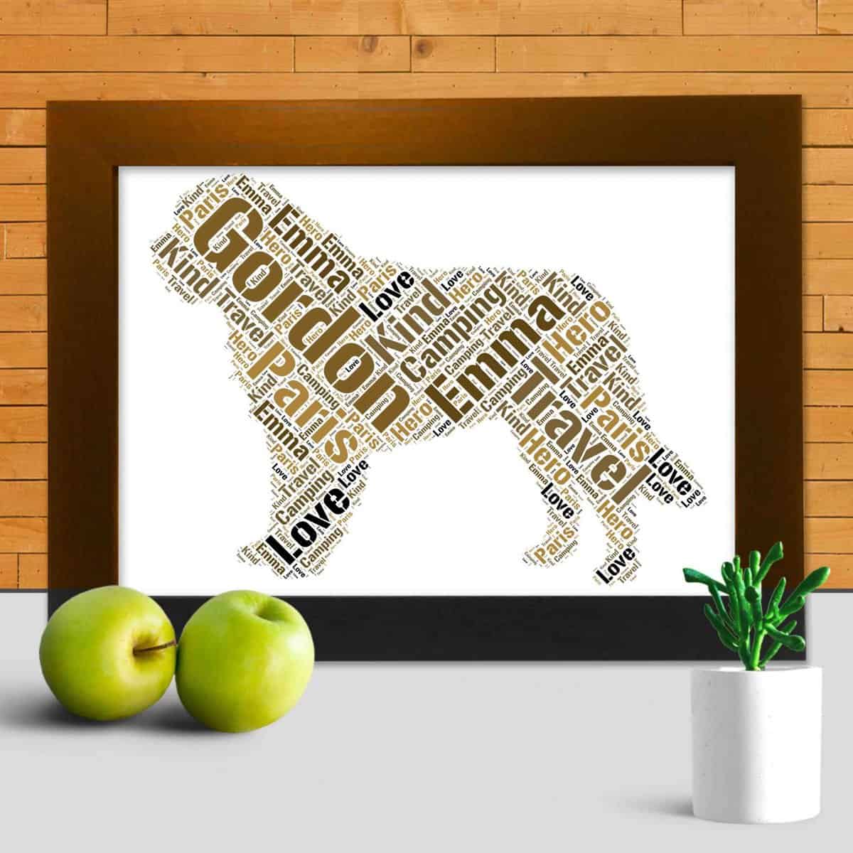 Personalised Saint Bernard Word Art – Customised With Your Words - Image 3