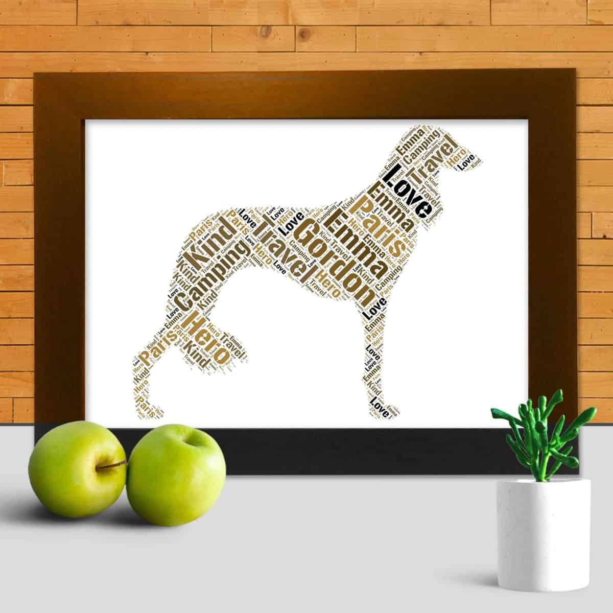 Custom Saluki Print, Personalised With Your Words - Image 3