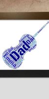 Violin word art print