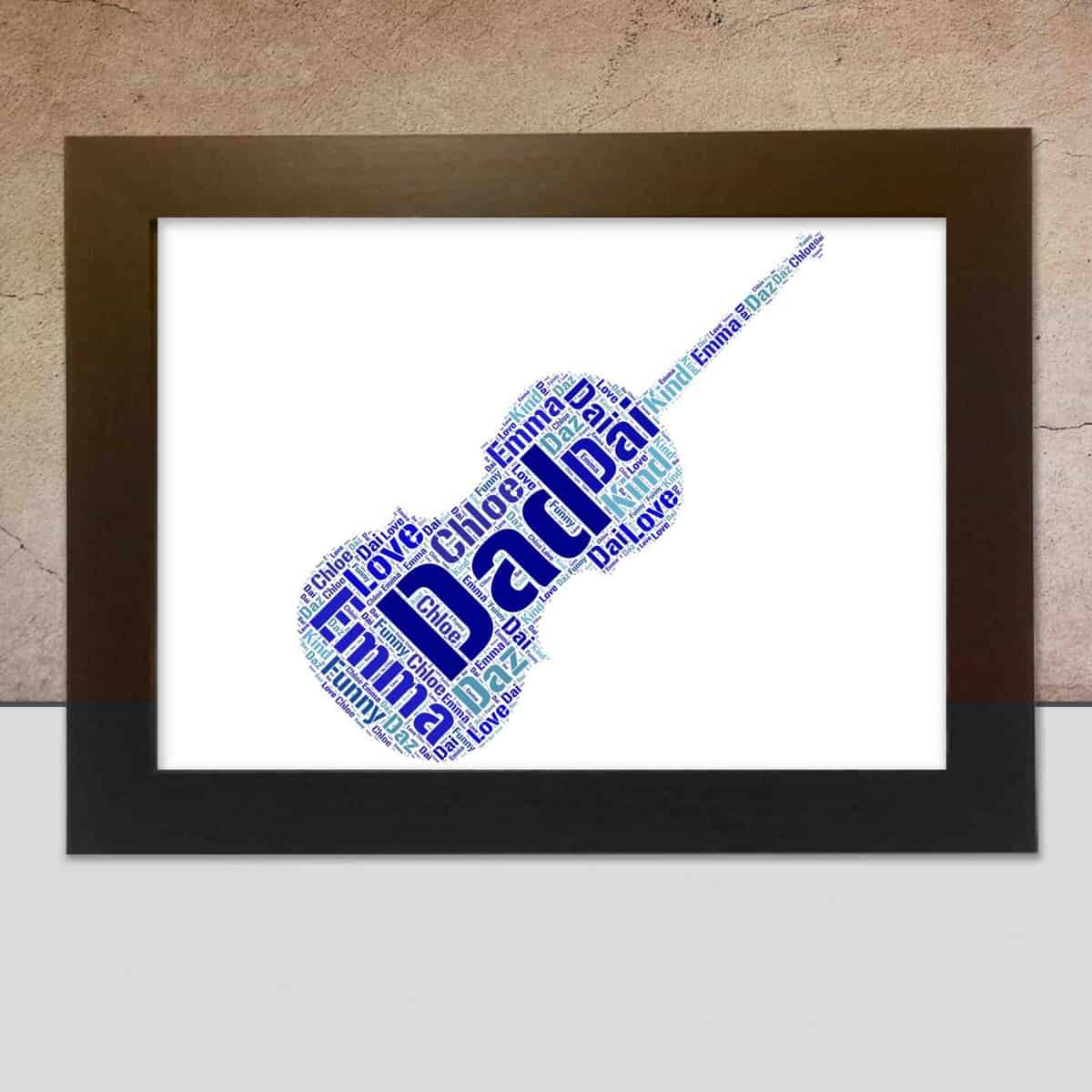 Violin word art print