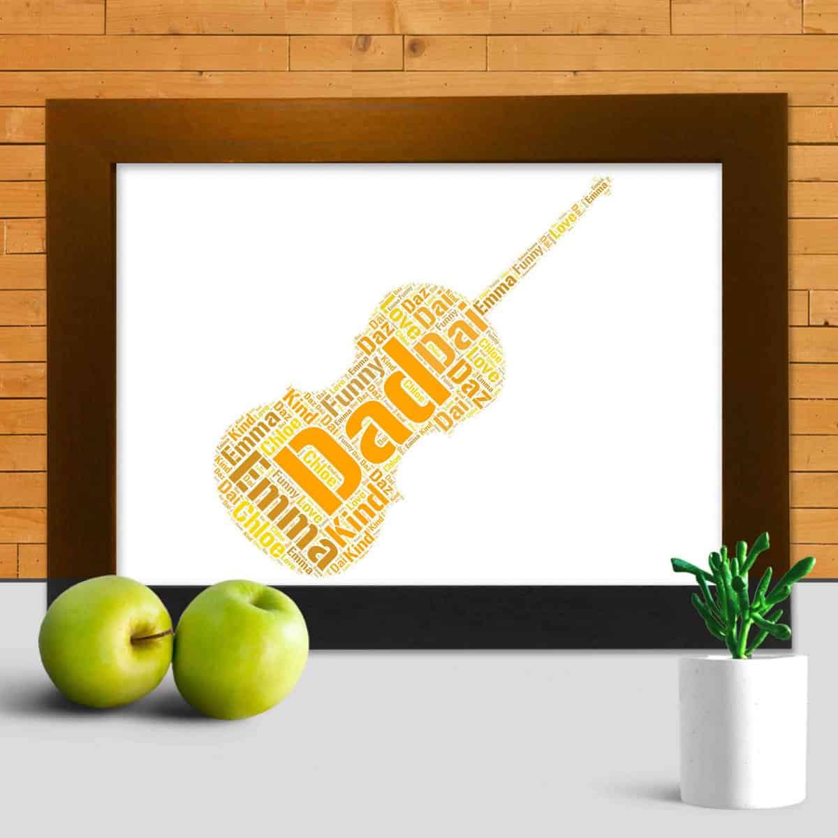 Custom Violin Print, Personalised With Your Words - Image 3
