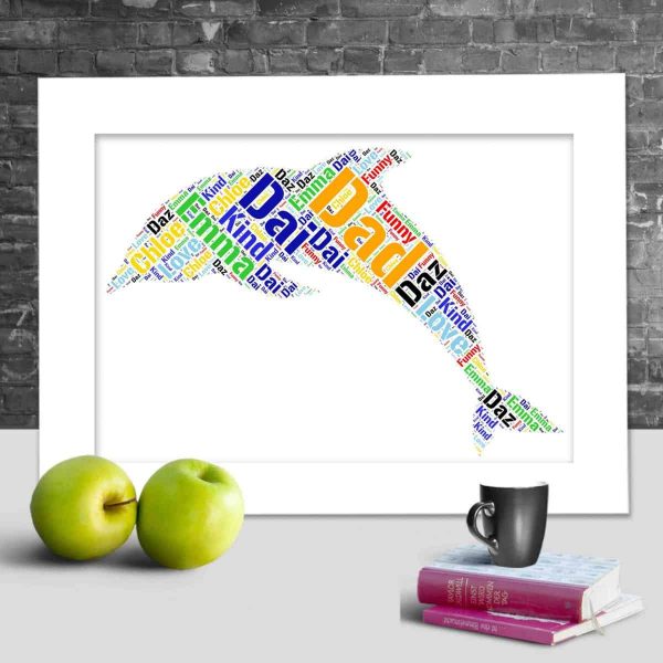 Dolphin word art print