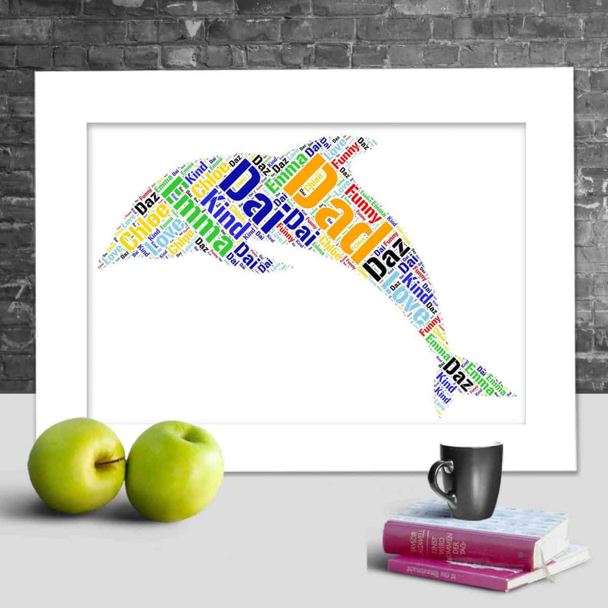 Dolphin word art print