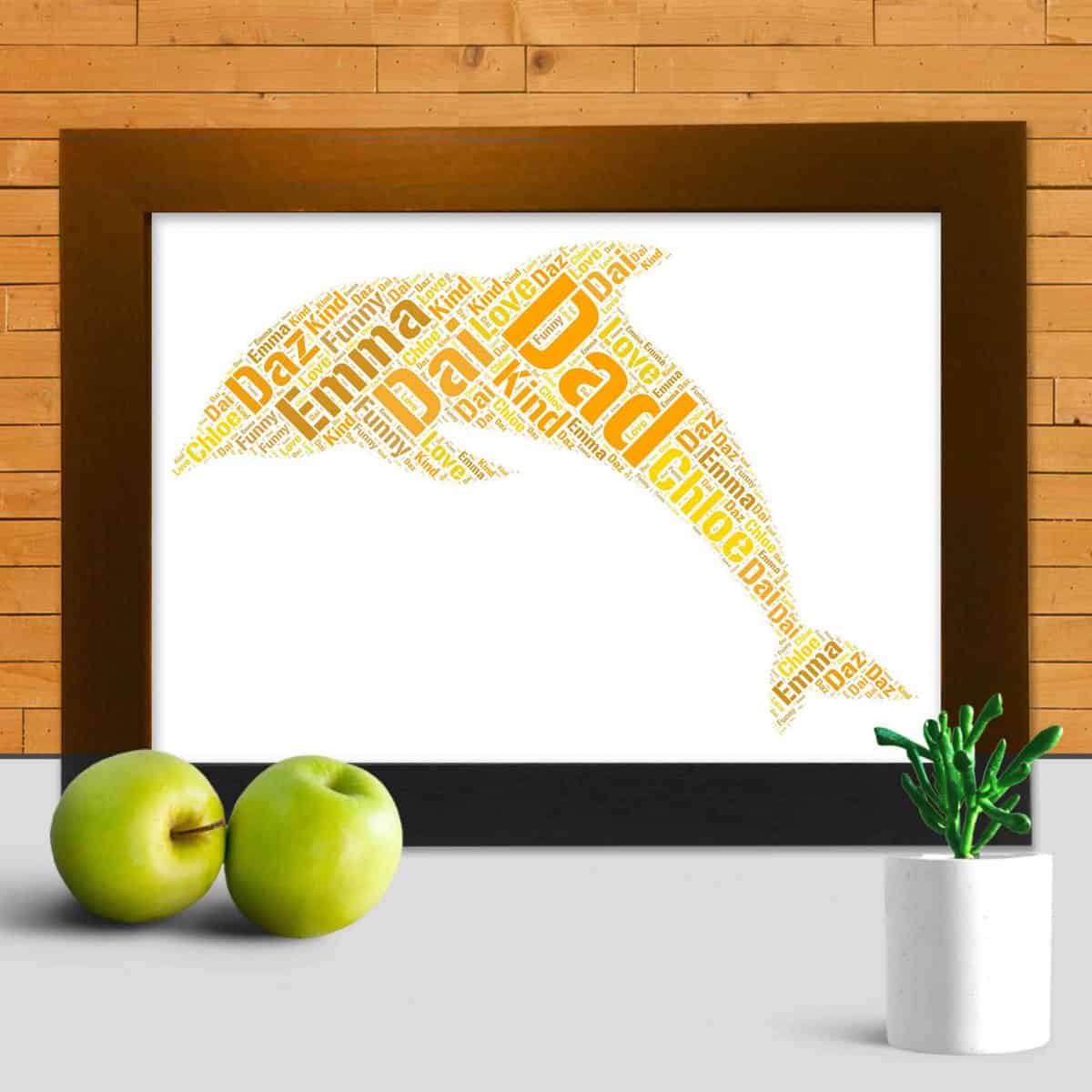 Personalised Dolphin Name Print – Custom Word Art - Image 3