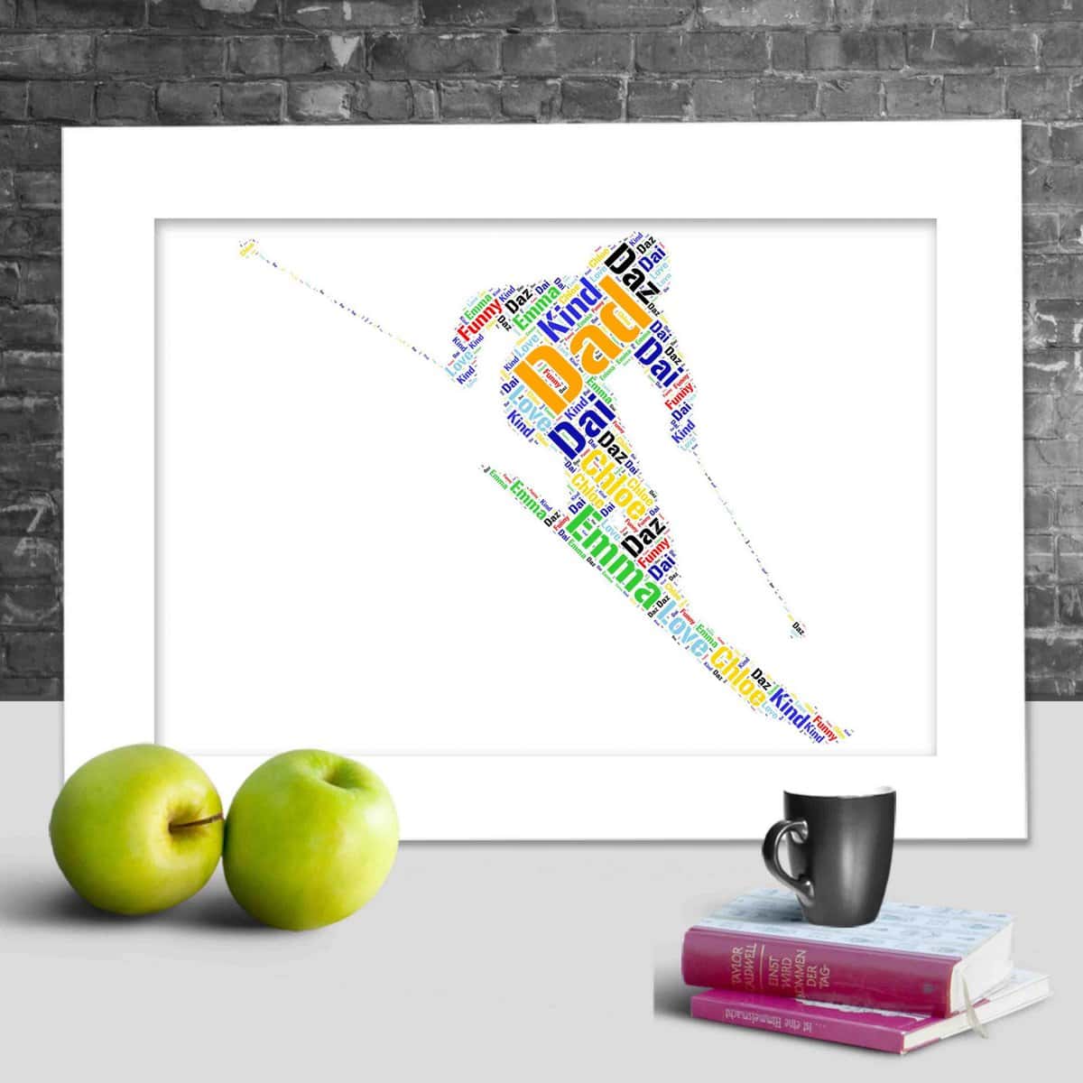 Custom Skiing Print, Personalised With Your Words - Image 2