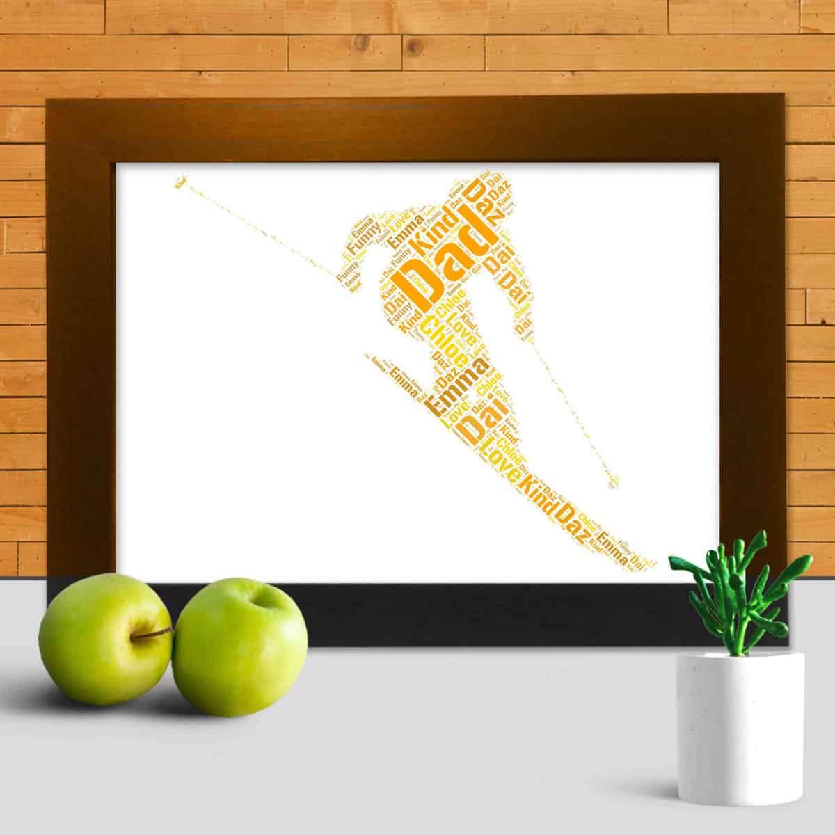 Custom Skiing Print, Personalised With Your Words - Image 3