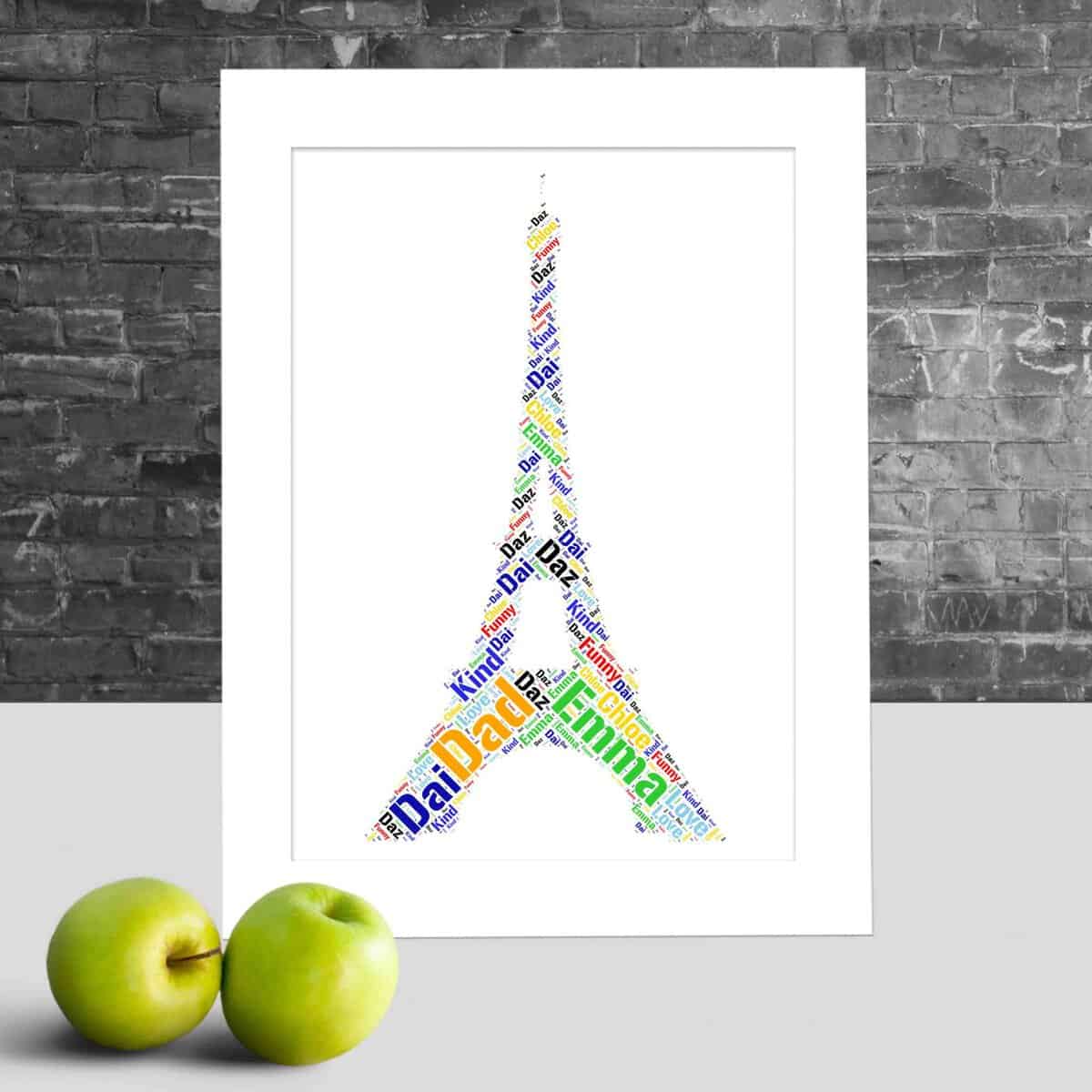 Personalised Eiffel Tower Print – Custom Word Art Gift