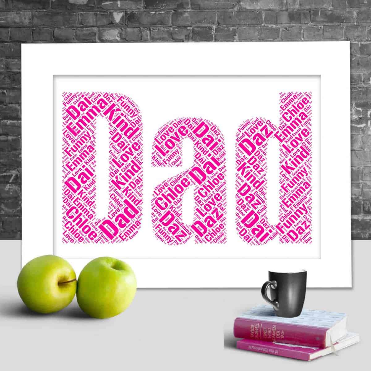 Dad Personalised Word Art – Custom Made Print - Image 3
