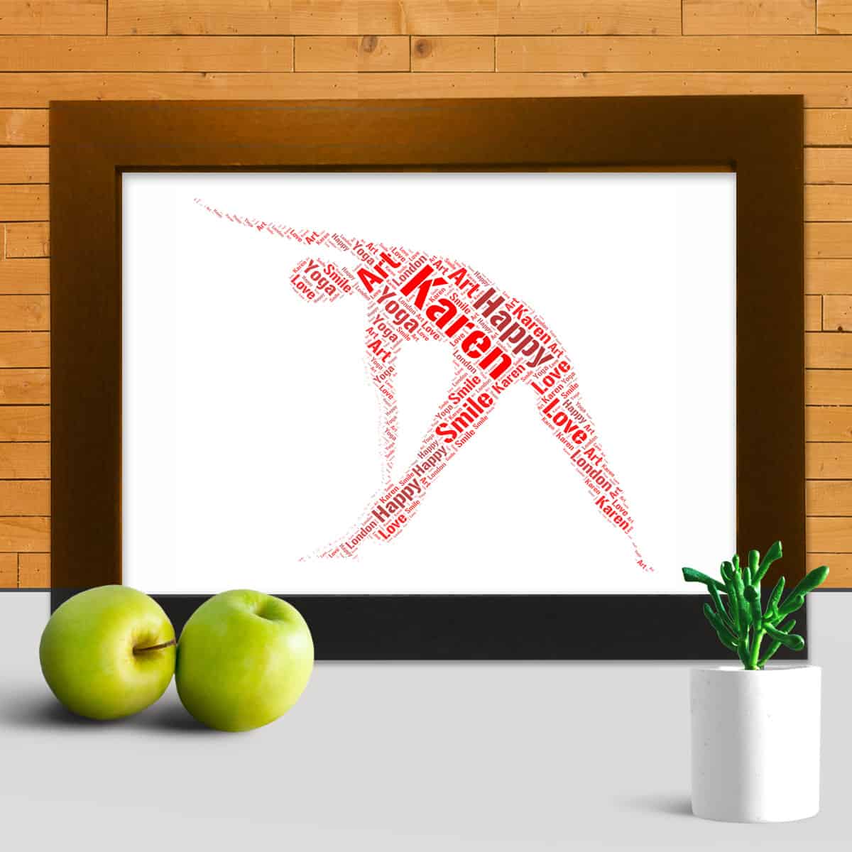Personalised yoga word art
