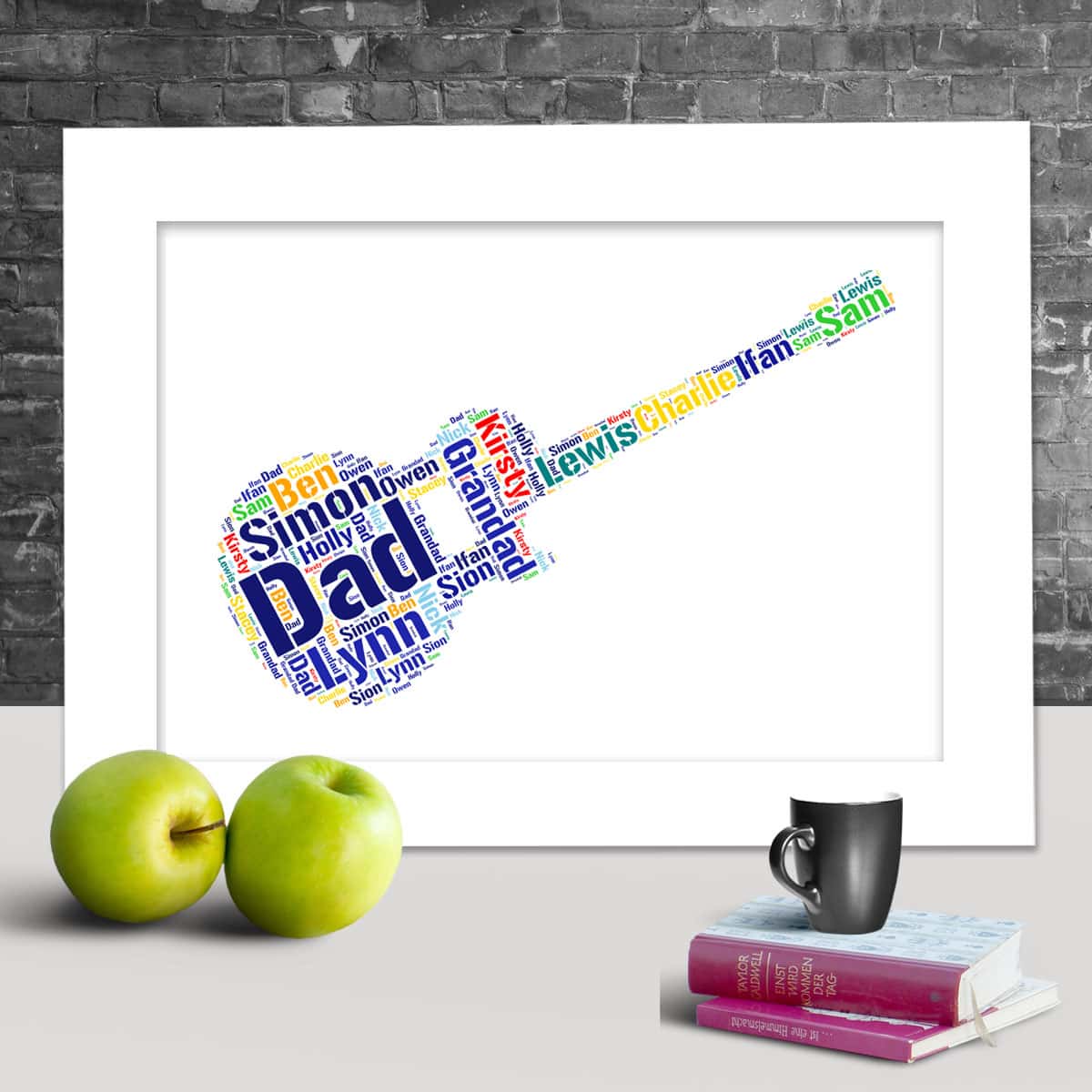 Personalised Acoustic Guitar Word Art Gift – Made For You - Image 2