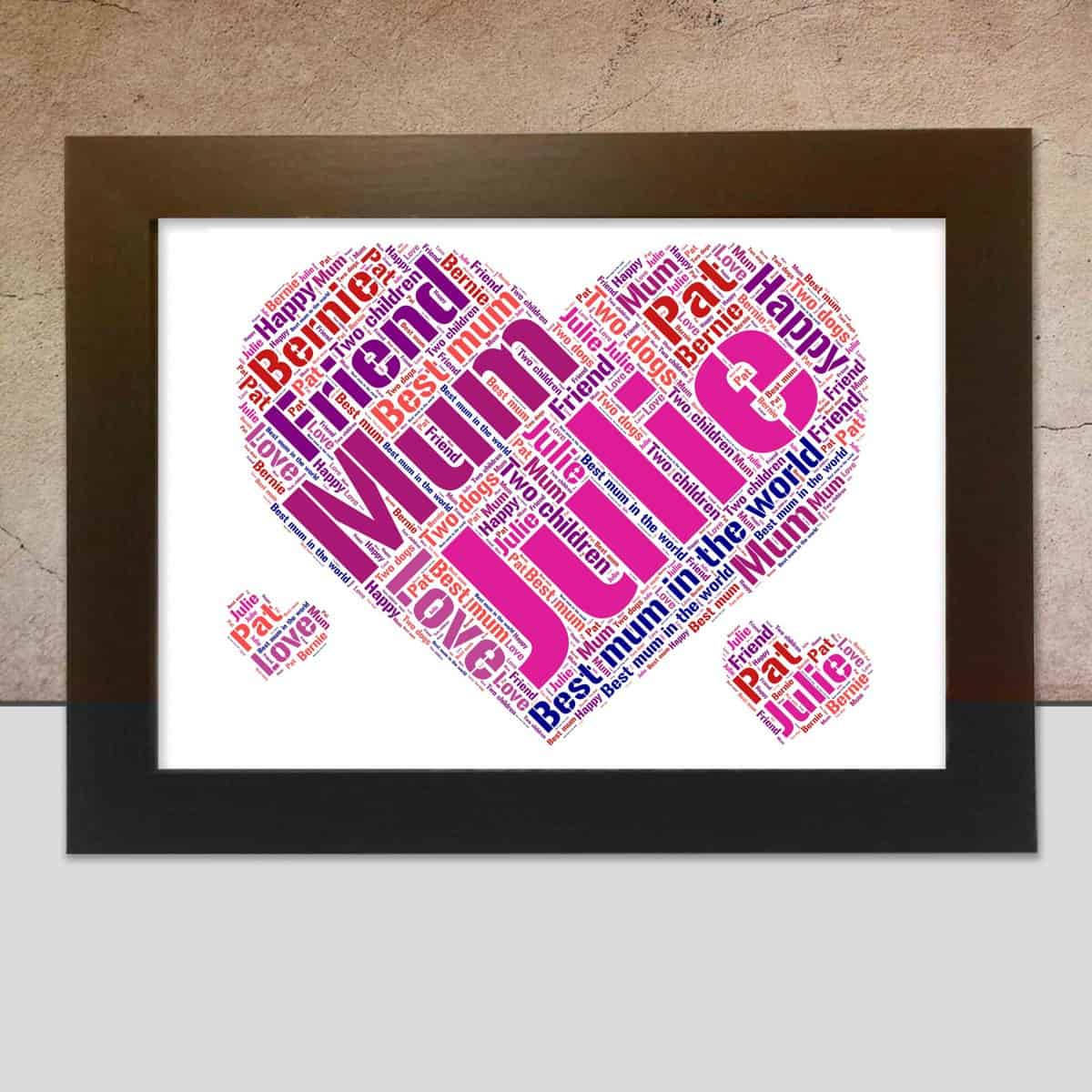 Love Hearts word art print