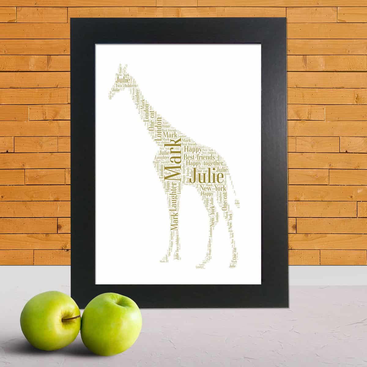 Personalised Giraffe word art