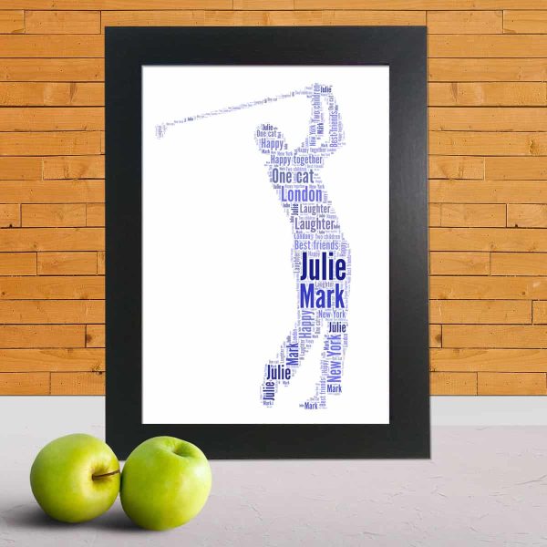 Personalised golf word art