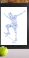 Personalised Skateboarder Word Art