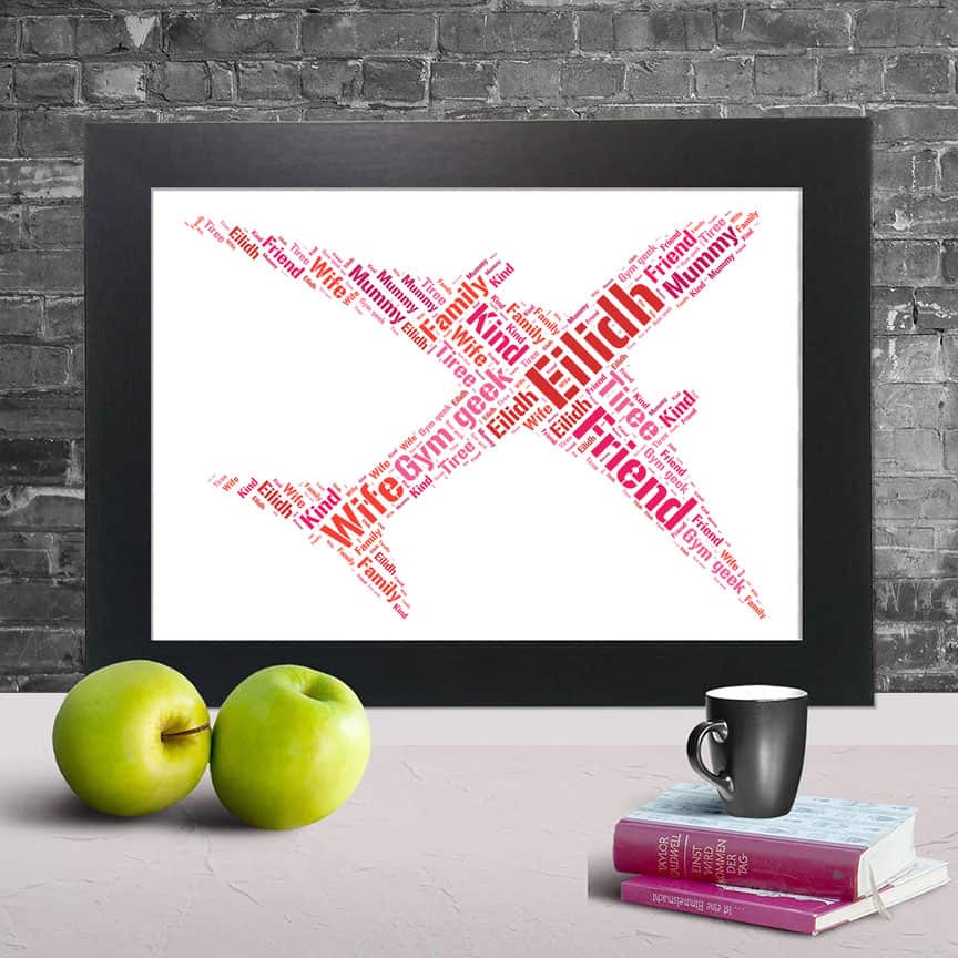 Personalised Aeroplane Word Art – Customised With Your Words - Image 2