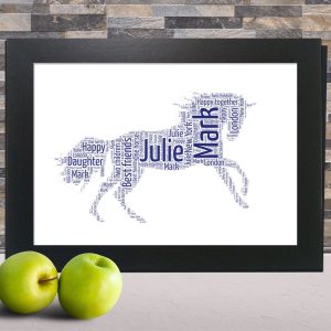 Personalised Running Horse Word Art