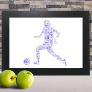 Personalised Woman Footballer Word Art