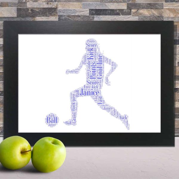 Personalised Woman Footballer Word Art