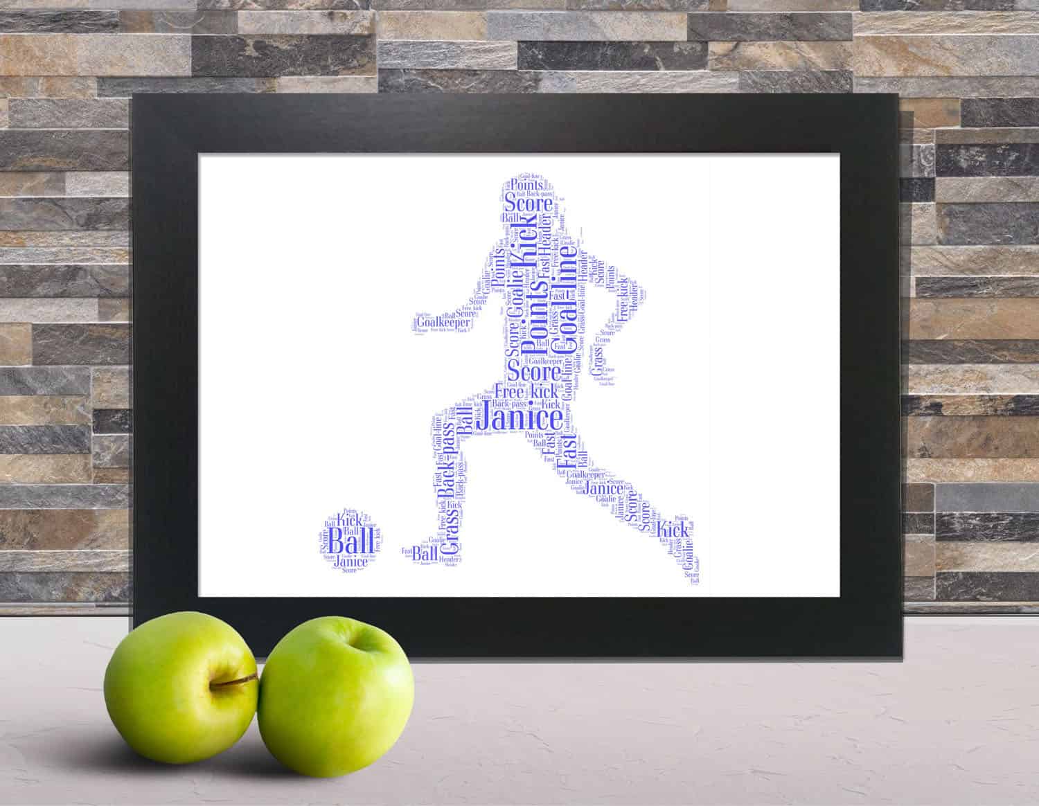 Personalised Woman Footballer Word Art