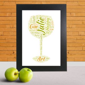 Gin glass word art