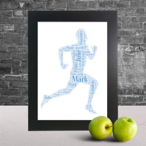 Male runner word art