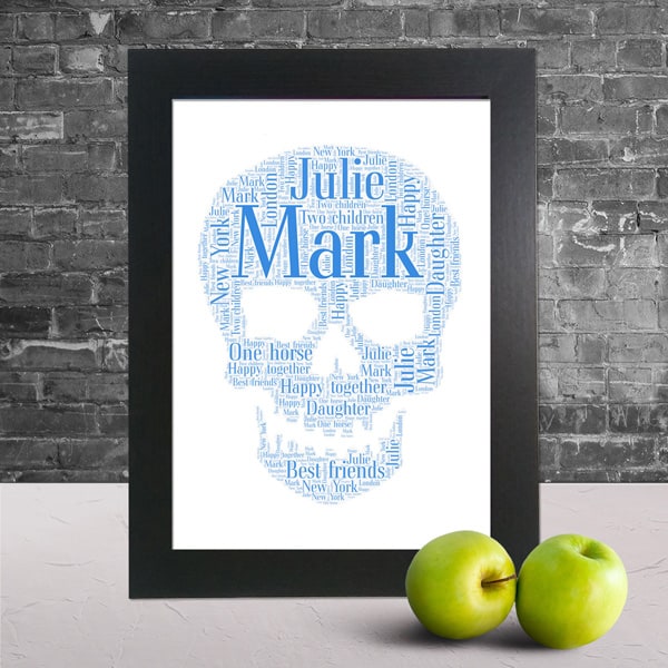Skull word art