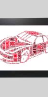 Racing car word art