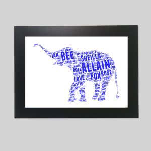 Personalised Elephant word art
