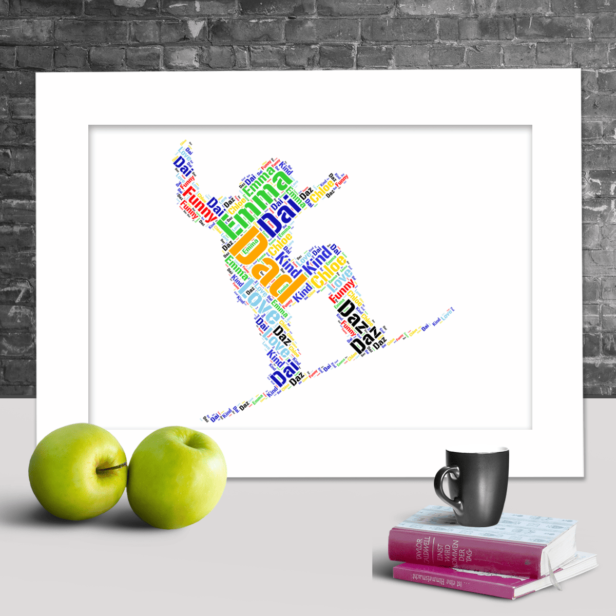 Custom Snowboarder Word Art – Personalised With Your Own Words - Image 2
